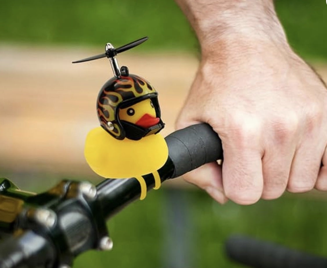 Bike Duck with Flames Helmet