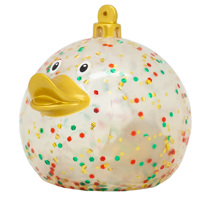 Glitter Christmas Ball Duck Ornament