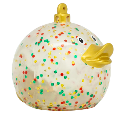 Glitter Christmas Ball Duck Ornament