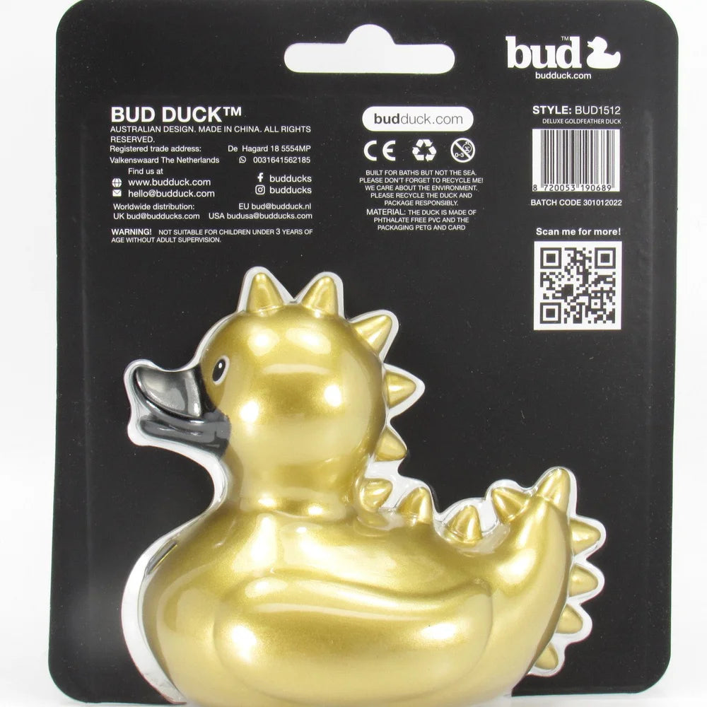 Gold Feather Rubber Duck