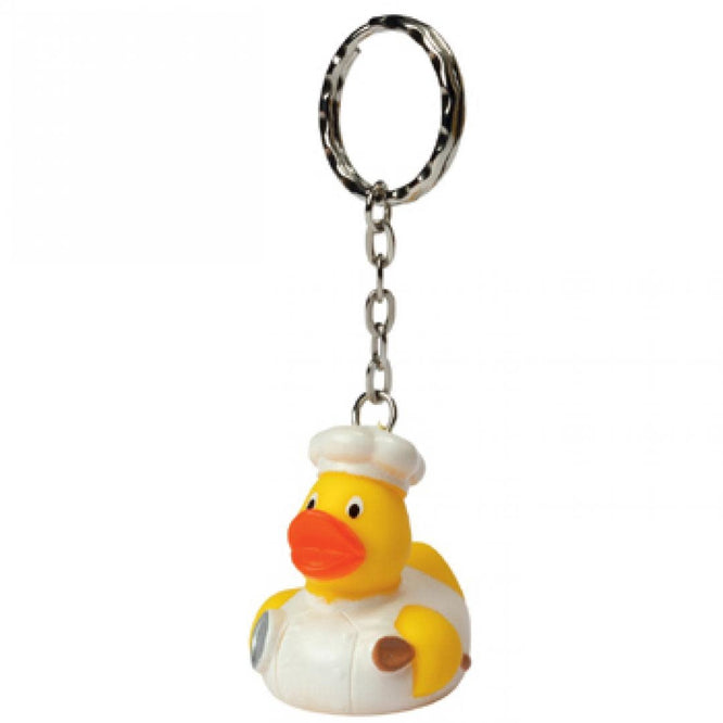 Mini Chef Rubber Duck Keychain