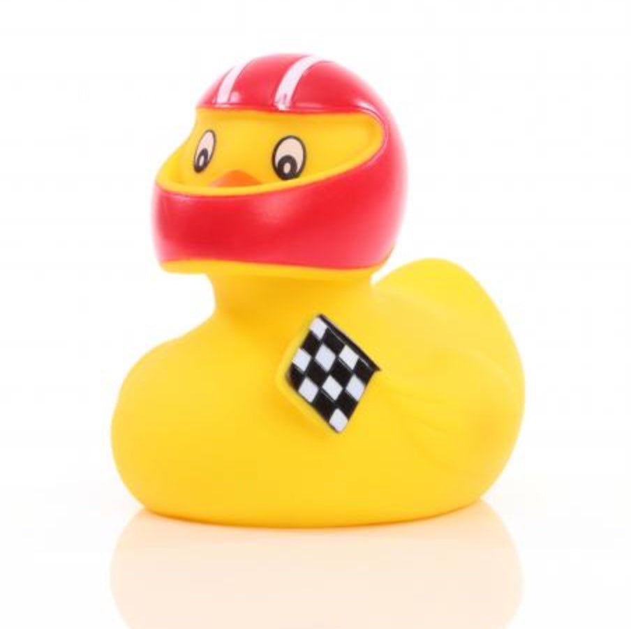 Racecar Driver with Helmet Rubber Duck