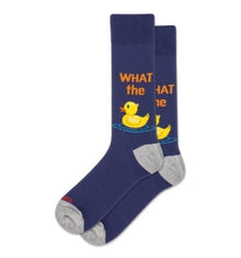 Men's Socks, Navy Blue, Yellow Duck