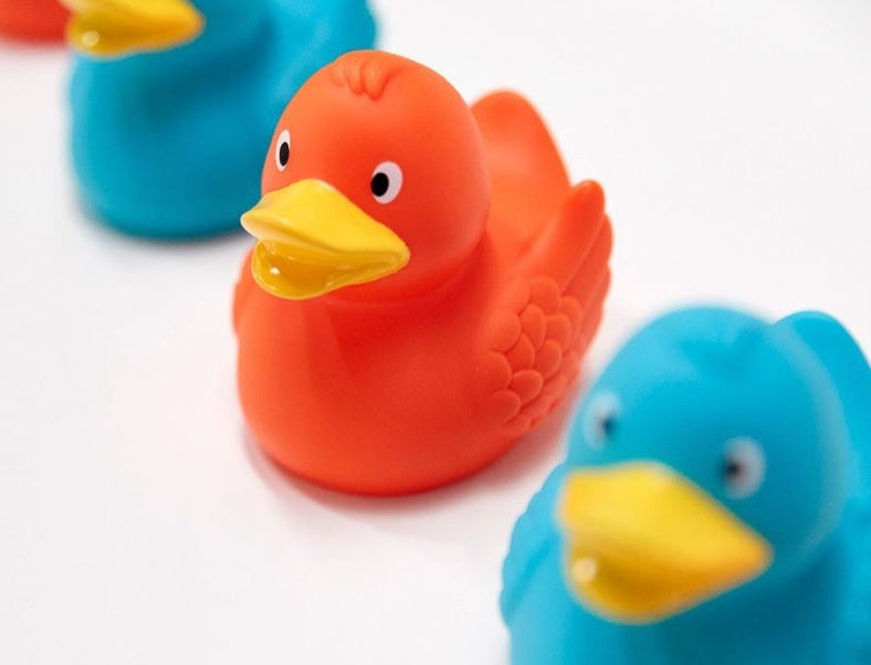 Bright Orange Rubber Duck with Wings