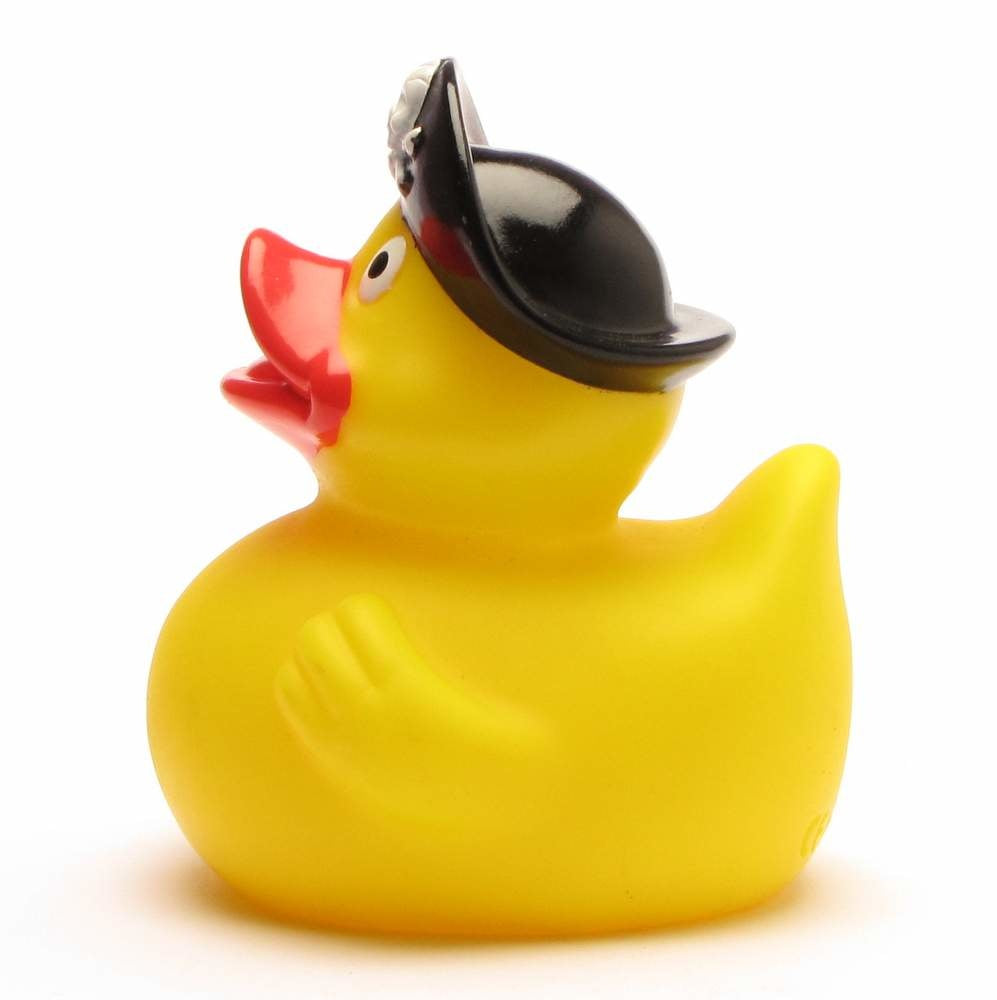 Pirate Rubber Duck with Hook & Skull Hat