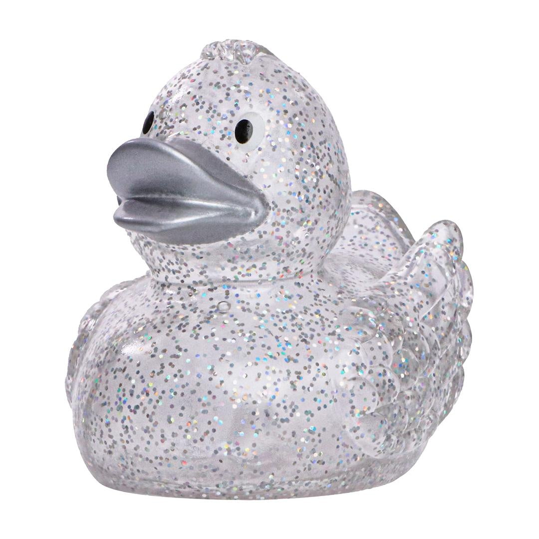 Classic Glitter Rubber Duck with Silver Beak
