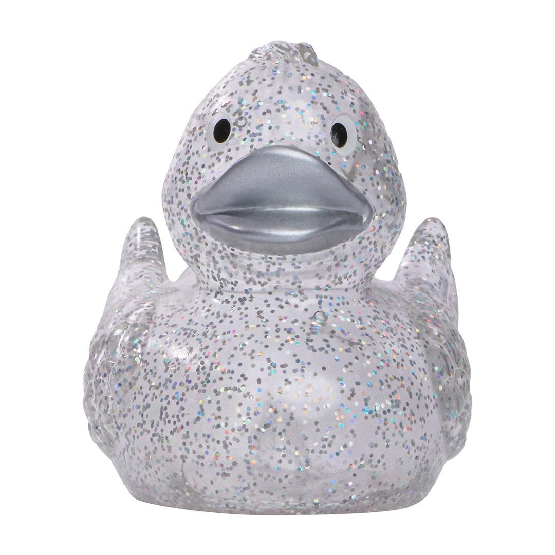 Classic Glitter Rubber Duck with Silver Beak