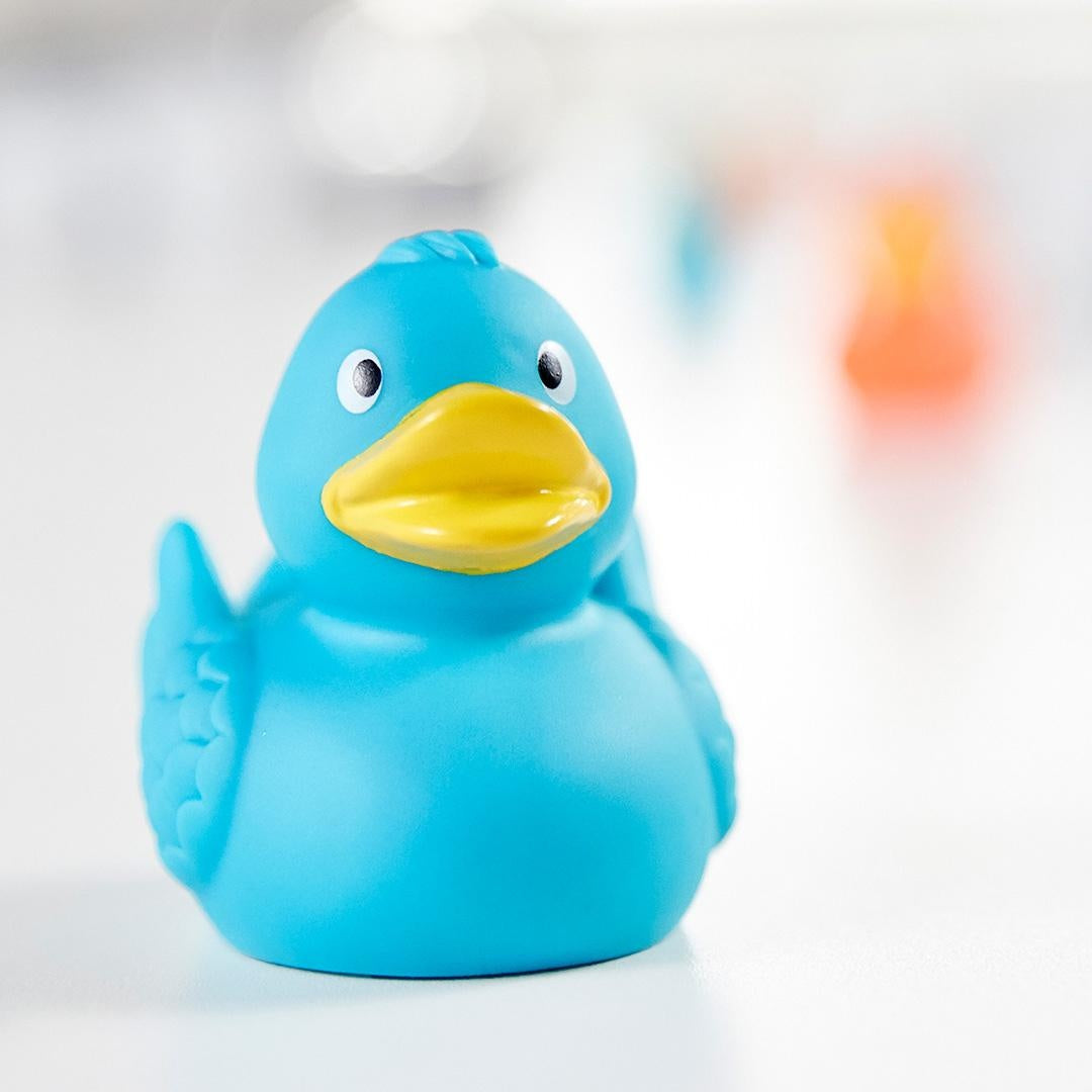 Turquoise Blue Rubber Duck with Wings