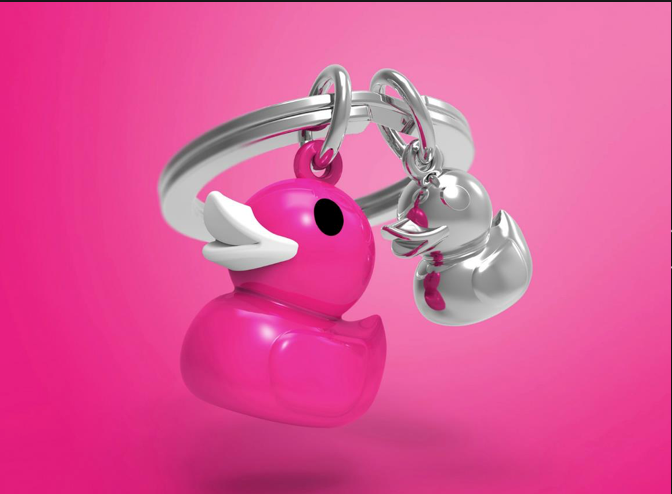 Rubber Duck Key Ring - Pink
