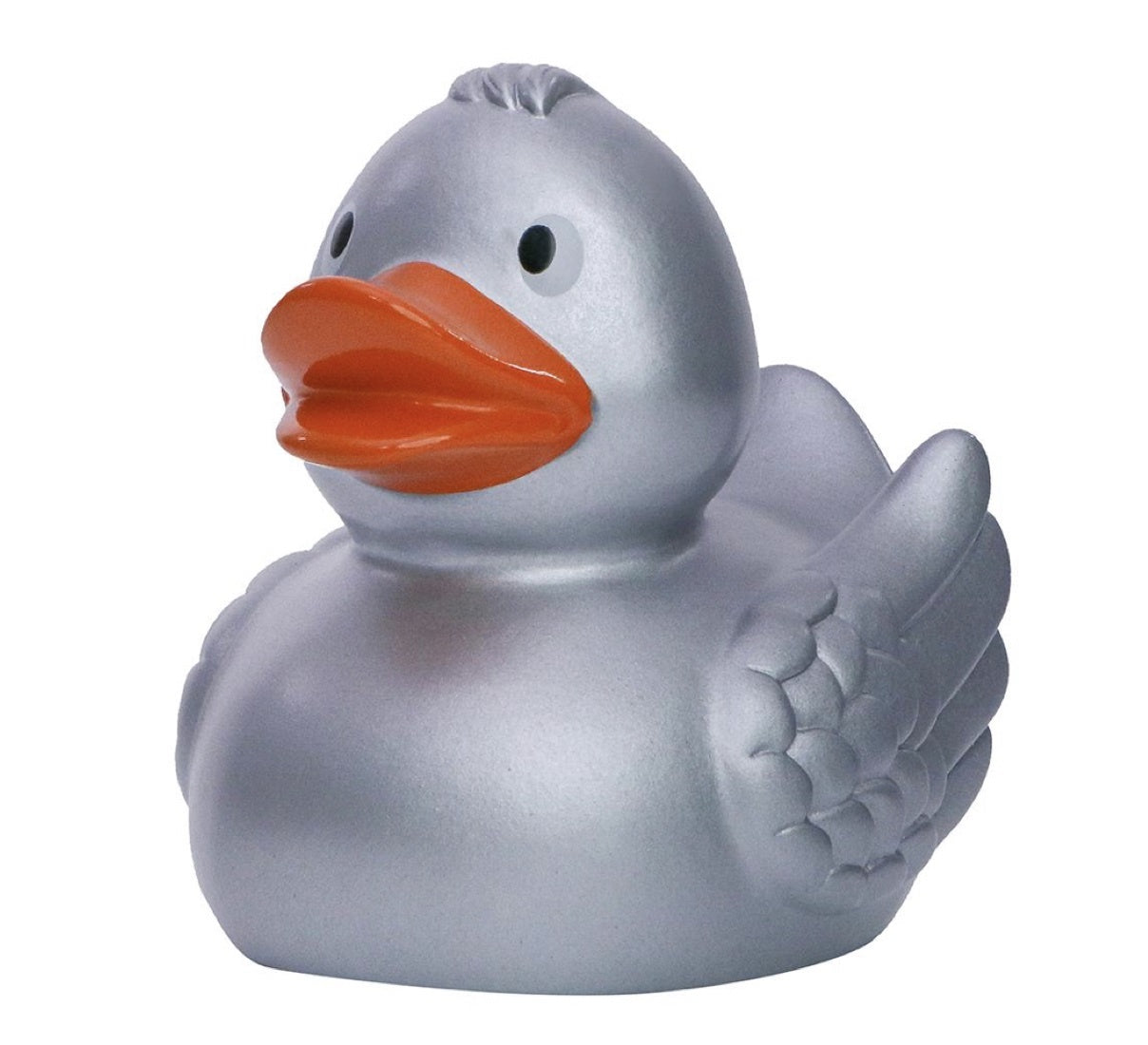 Classic Silver Rubber Duck with Wings