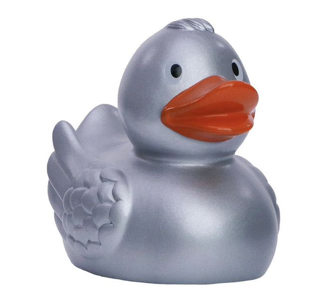 Classic Silver Rubber Duck with Wings
