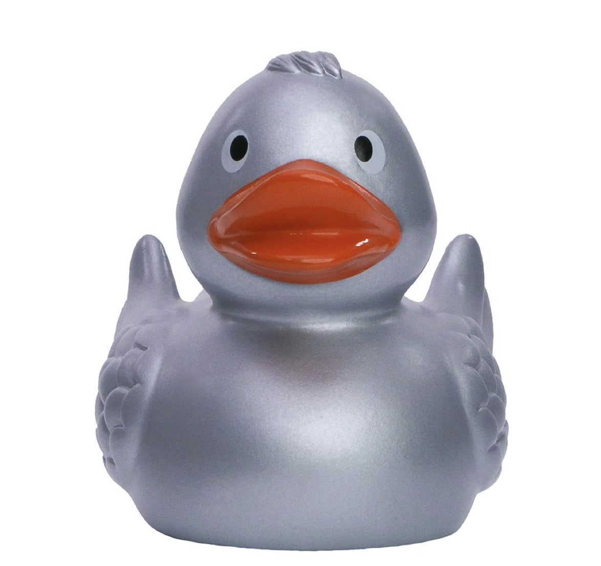Classic Silver Rubber Duck with Wings