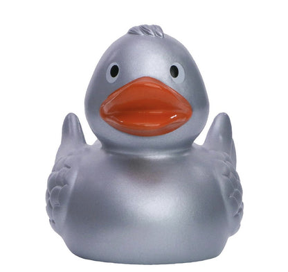 Classic Silver Rubber Duck with Wings