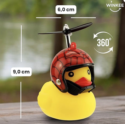Bike Duck with Spidy Helmet