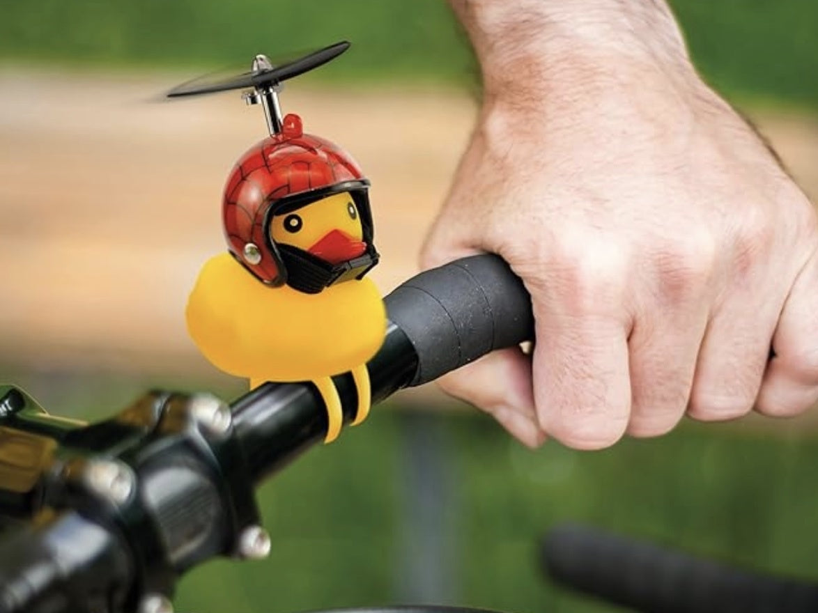 Bike Duck with Spidy Helmet