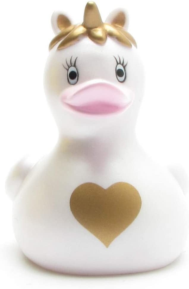 Unicorn Golden Heart Rubber Duck