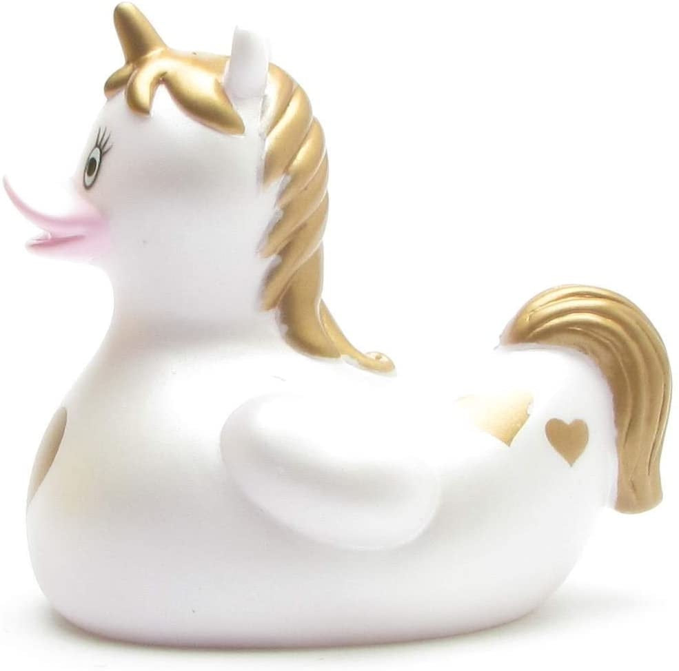 Unicorn Golden Heart Rubber Duck