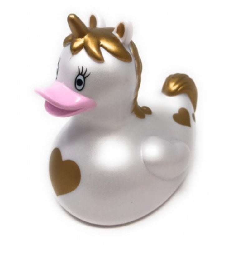 Unicorn Golden Heart Rubber Duck